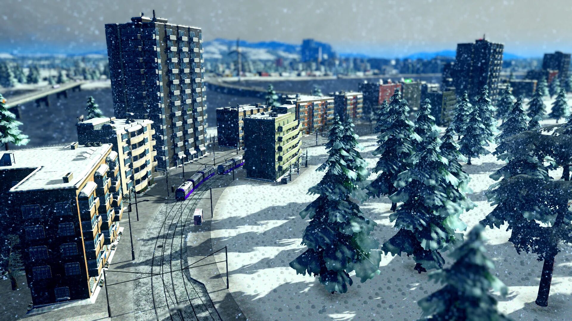 Игра city skylines 2. Сити Скайлайн Snowfall. Cities Skylines - Snowfall. Cities Skylines зима. Сити Скайлайн 2.