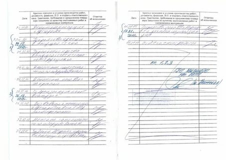 Как правильно заполнять производства работ