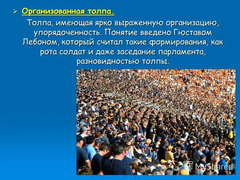 Как называют толпу людей