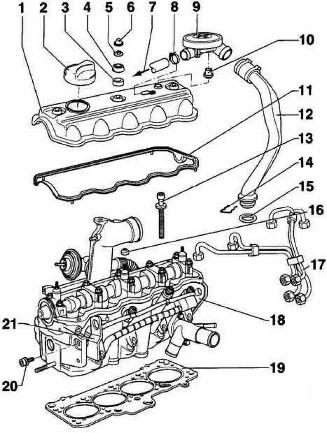 Двигатель ремонт пассат. Фольксваген двигатель TDI 5 цилиндров. Головка блока 1.9 дизель VW. ГБЦ Фольксваген т 5 мотор 1/9. VW t4 AAB 2.4 головка блока цилиндров схема.