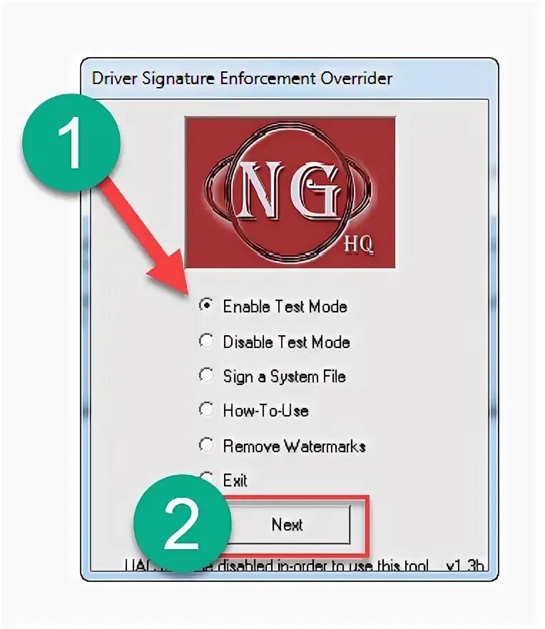 Driver Signature Enforcement. Enable Test. Отключение подписки драйвера. Testing enabled