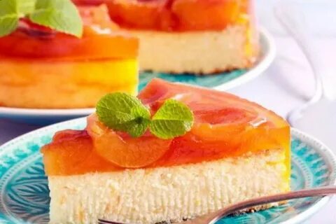 Чизкейк с персиками