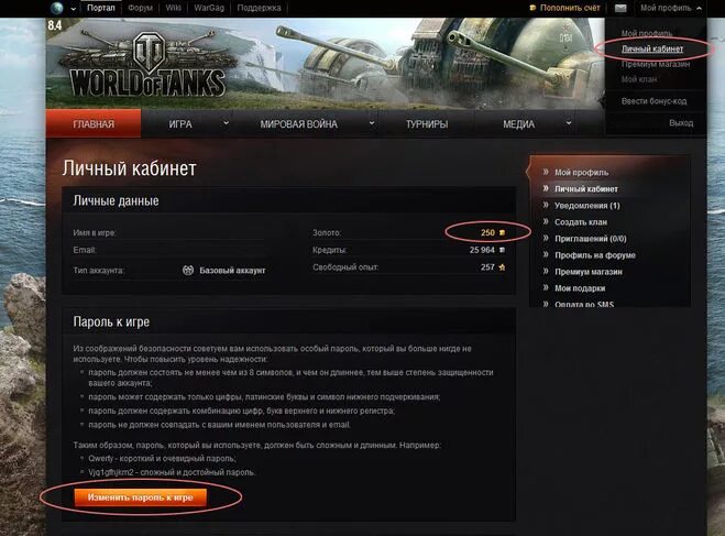 World of Tanks личный кабинет. Профиль в танках. Зайти на свой аккаунт в WOT. Пароль для танков World of Tanks.