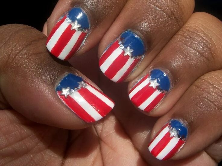 Fanning the Fumes - A Nail Art Blog American tip nails, American flag nails, Ame