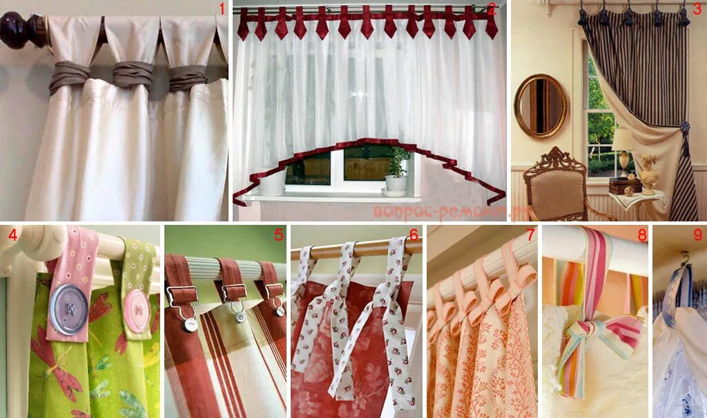 складки на шторах. шторы своими руками оригинально. шторы на кухню своими руками. шторы на петлях. необычные занавески своими руками.