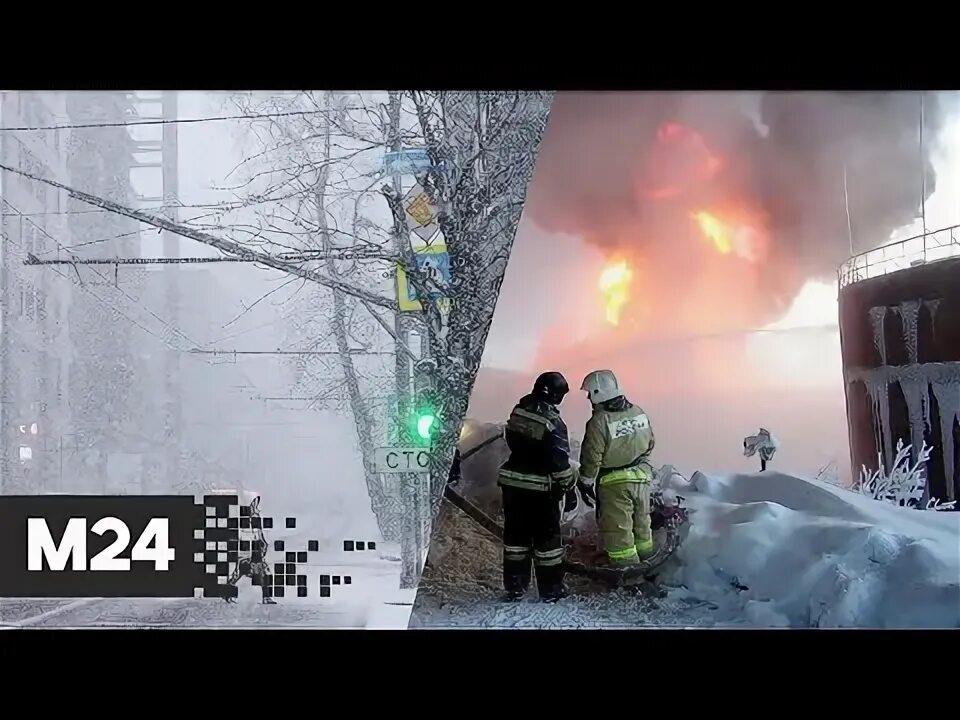 Пожар в Москве зимой. Зима Москва пожарные едут.