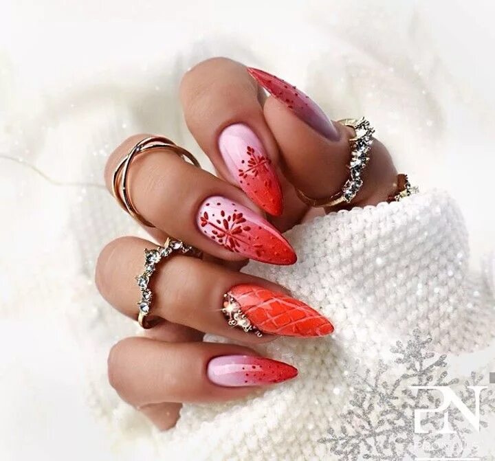 Новогодний маникюр миндаль 2024 20 Ideas for Almond Acrylic Nail Designs Home, Family, Style and Art Ideas