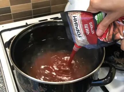 Кухня наизнанку огурцы с кетчупом