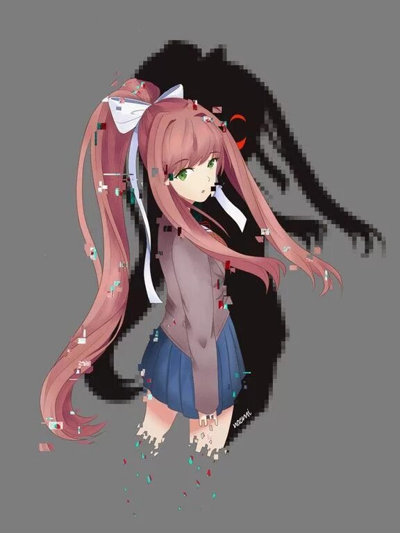 Доки доки страшно. Моника доки доки хоррор. моника doki doki literature club скримеры.