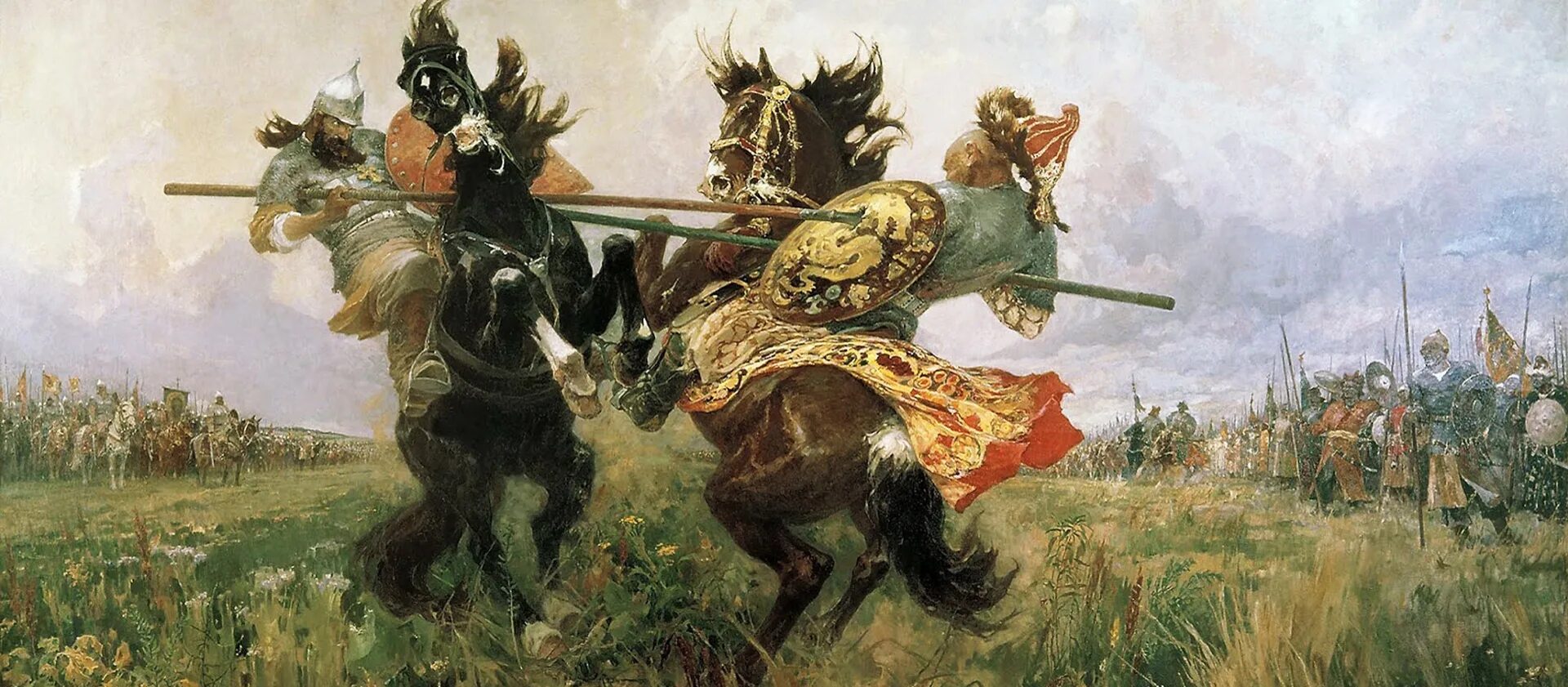 Битва на куликовом поле победа. Челубей куликовская битва. поединок пересвета с челубеем на куликовом поле. куликовская битва поединок пересвета с челубеем.