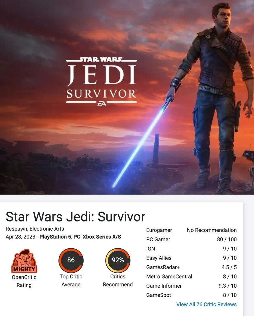 Джедай сурвайвор. Jedi Survivor ps5. Star Wars Jedi: Survivor обложка. Jedi Survivor оценки от критиков. Steam Jedi Survivor.