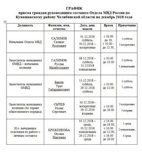 График работы омвд москвы