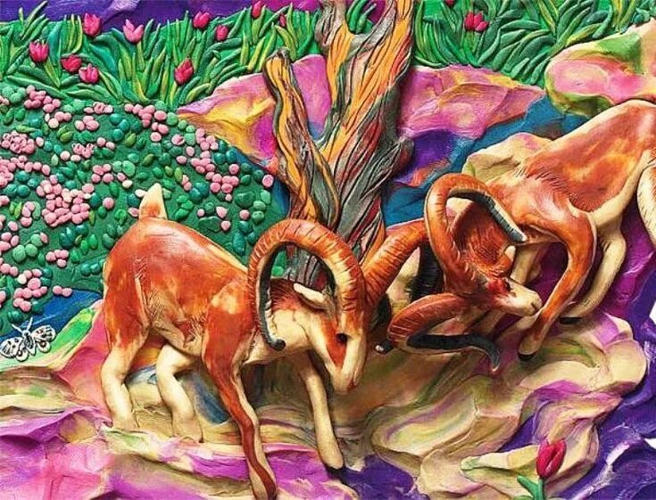 Картины из пластилина. Живопись пластилином. Декоративная лепка. Пламфы из полимерной глины. Смешанная техника лепки.