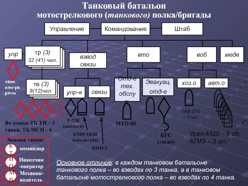 Должности в батальоне. ОШС танкового полка РФ. Структура танкового батальона России. ОШС мотострелкового полка.