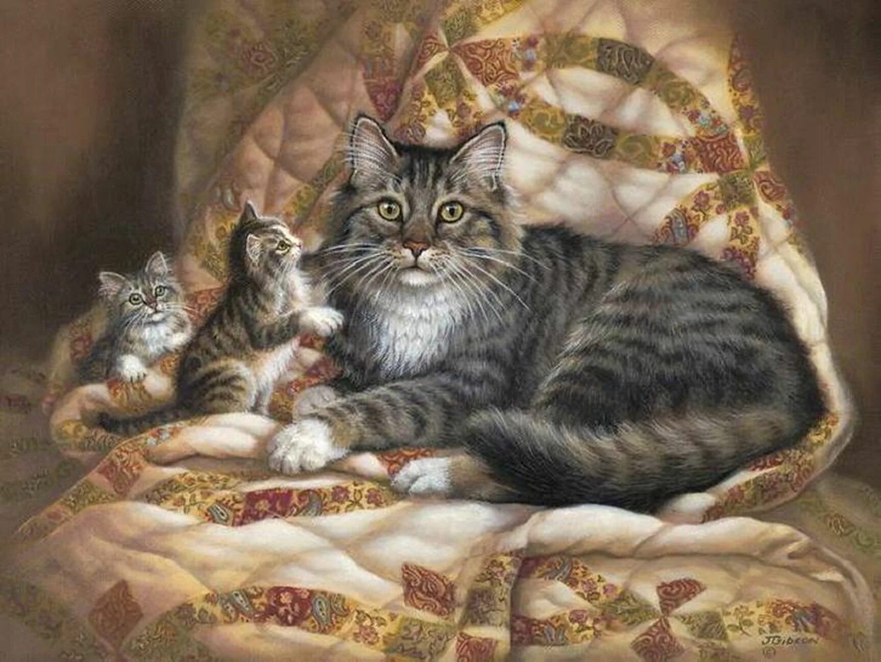 Picture me cats. Художник Judy Gibson. Художник Гибсон Джуди коты. Джуди Гибсон художник картины. Джуди Гибсон картины кошка с котятами.