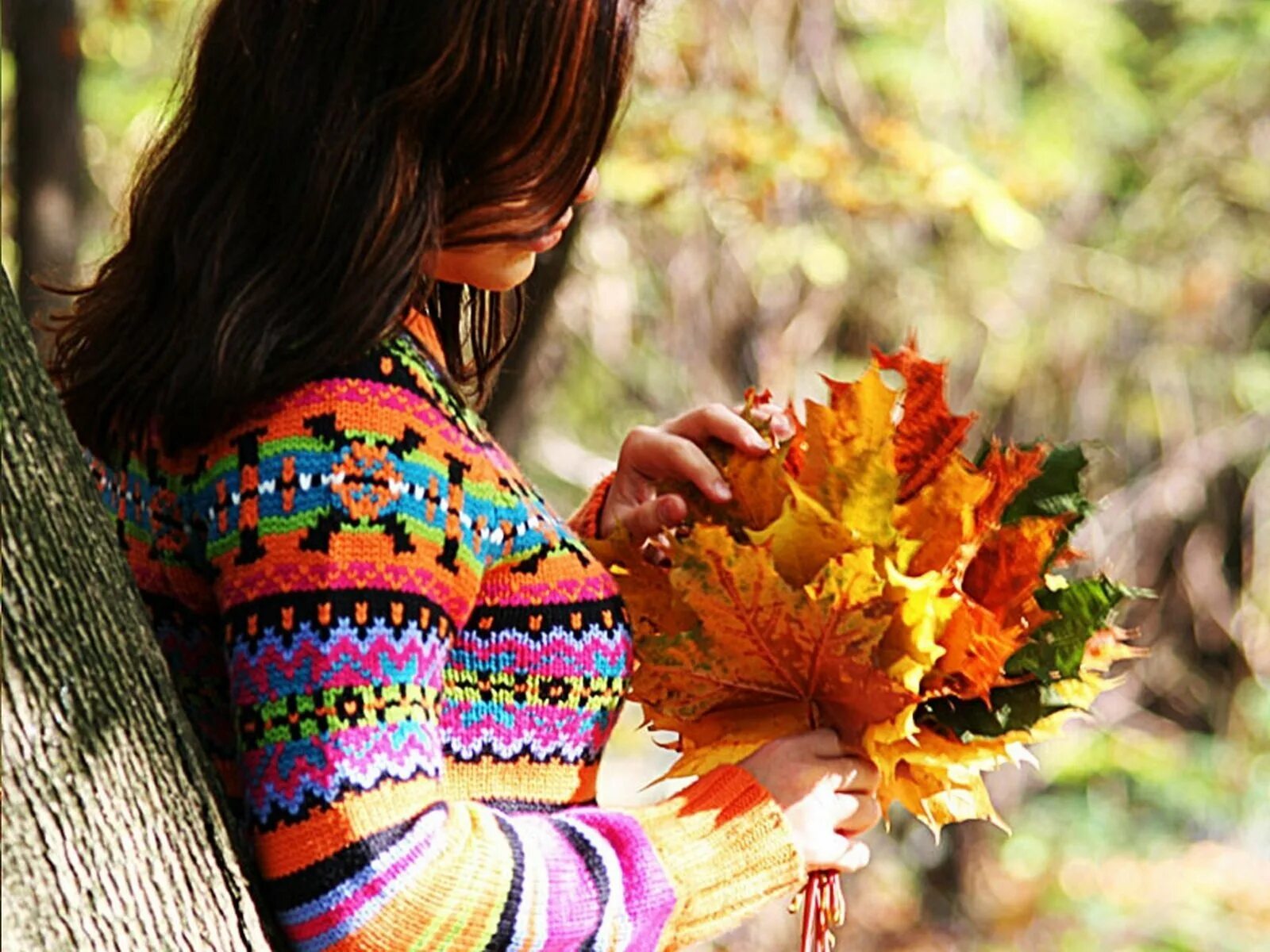 Осенняя девушка. Девочка осень. Девушка с листом. Девушка с осенними листьями.