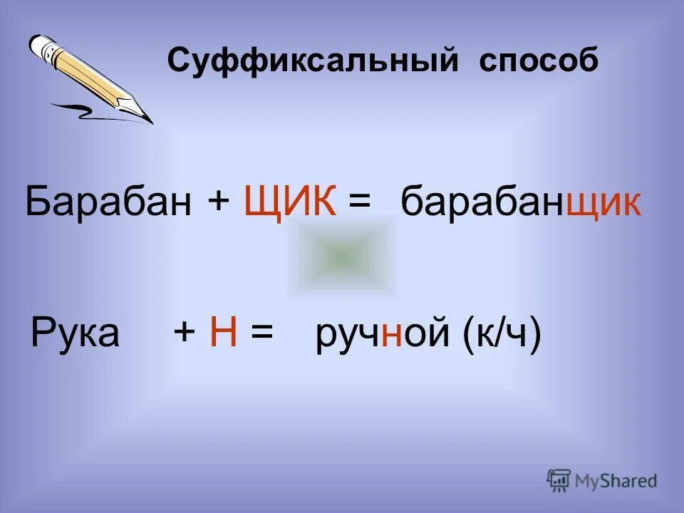 Суффиксальный способ образования глаголов