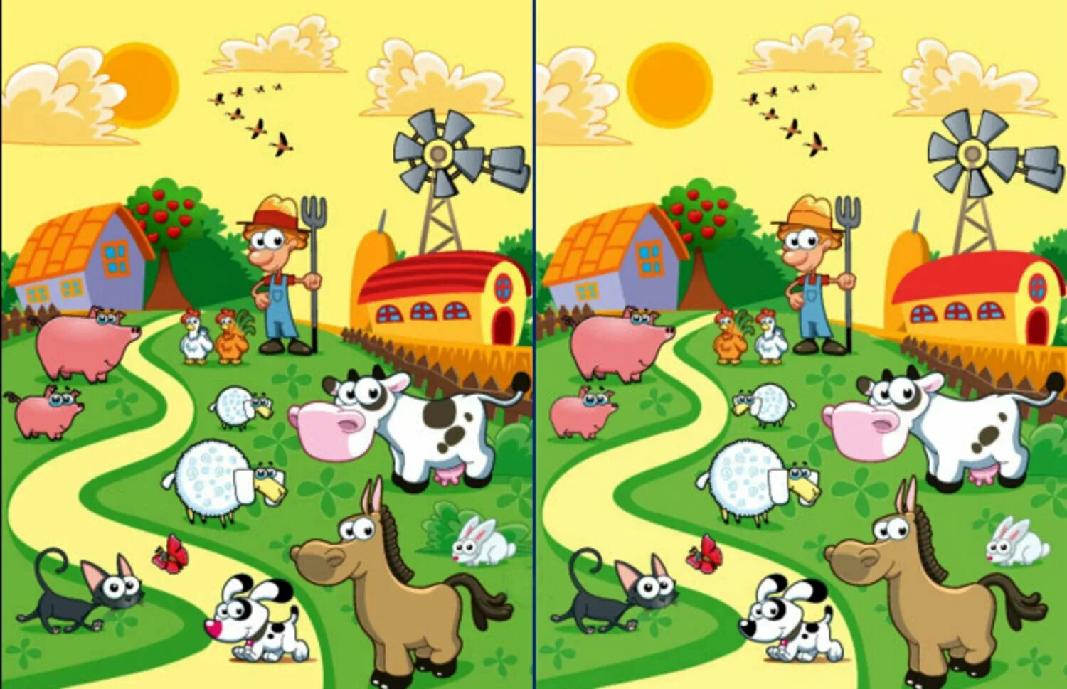 Find the world 1 a a. Отличия для дошкольников. Найди различия в картинках. Животные фермы задания для детей. Найди отличия для детей дошкольников.