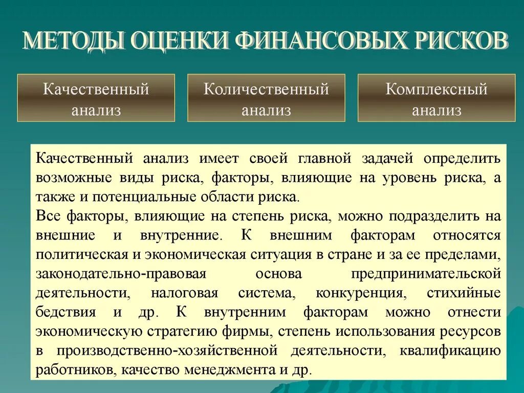 Определить метод качественный количественный. Методы оценки финансовых рисков организации. Методы анализа финансового риска. Методы оценки финансового риска предприятия. Методы анализа финансовых рисков.