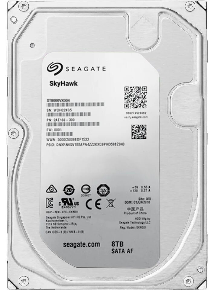 Seagate skyhawk 8 тб st8000vx004. Seagate skyhawk 8 тб st8000vx004. жесткий диск seagate skyhawk st8000vx004, 8тб, hdd, sata iii, 3. 5. 5' sata 6gb/s 256mb 7200rpm б/у.