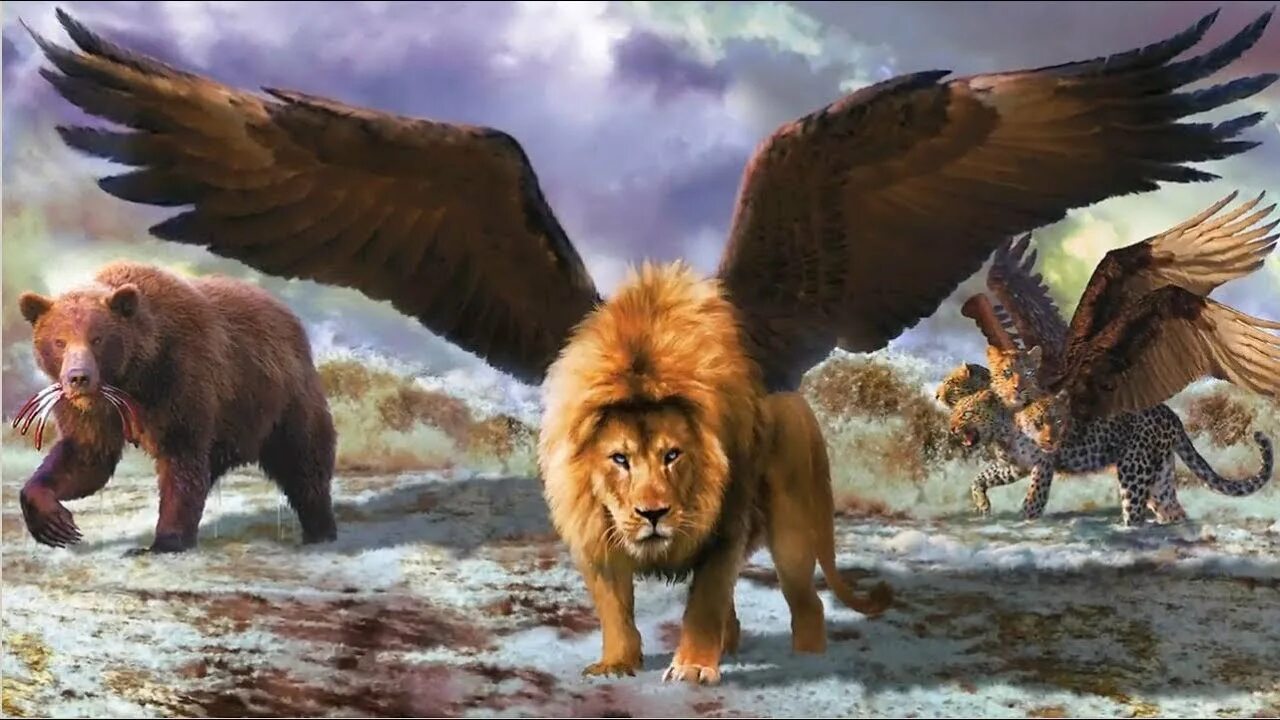 Про 1 зверей. Видение пророка Даниила. Звери Даниила 7 глава. Четыре зверя пророка Даниила. Истукан пророка Даниила.
