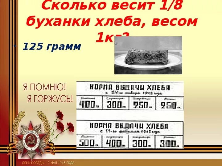 Сколько вес хлеба