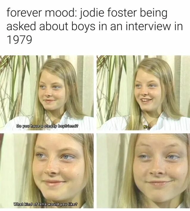 Was being asked. Jodie foster 1979 интервью. jodie foster being asked about boys. джоди фостер about boys.