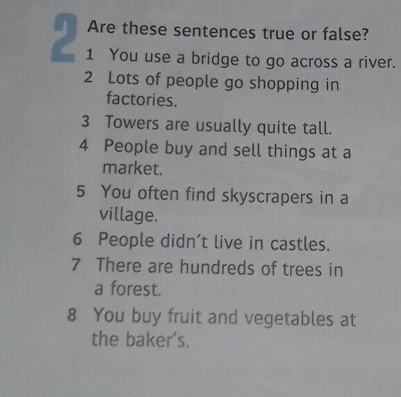 Choose true false statements