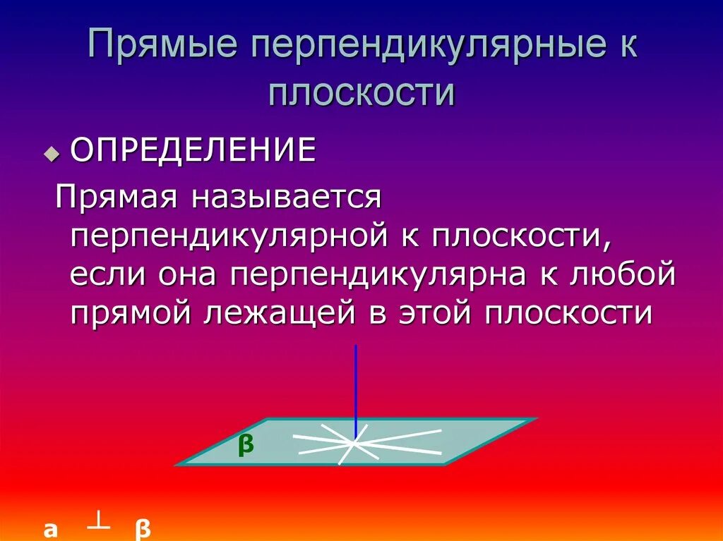 Какие бывают перпендикулярные прямые. Прямая перпендикулярная плоскости определение. Признак перпендикулярной прямой плоскости 10 класс. 5. Признак перпендикулярности прямой и плоскости.. Определение прямой перпендикулярной плоскости.