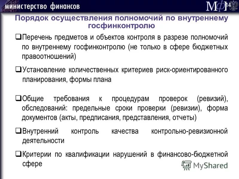 стандарты внутреннего государственного финансового контроля