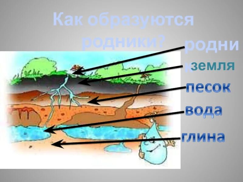 Откуда берутся родники. Последовательность образования родника. Образование родников в природе. Как появляются Родники. Как образуется Родник 3 класс.