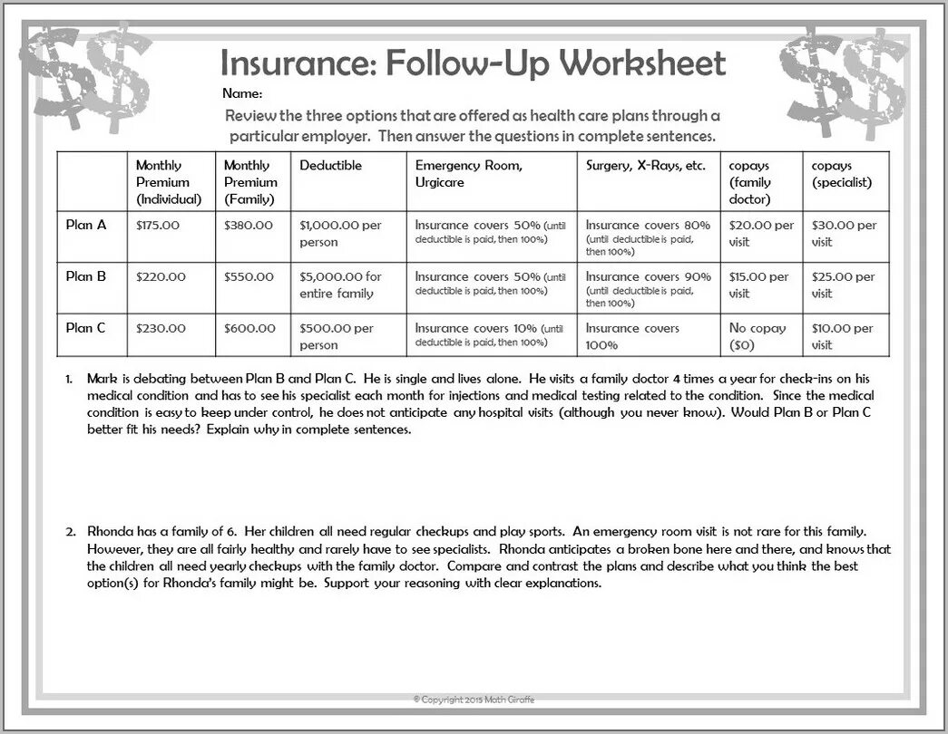 The best plan is we. Leaders and Followers Worksheets. Finance Worksheets. Personal Finance Worksheets. Review Worksheet.