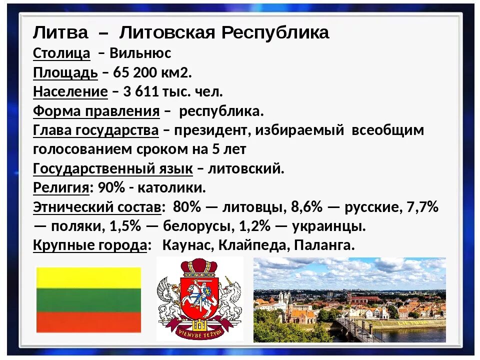 Размер страны беларуси. Литва Литовская Республика. Литва презентация. Общая характеристика Литвы. Презентация на тему Литва.