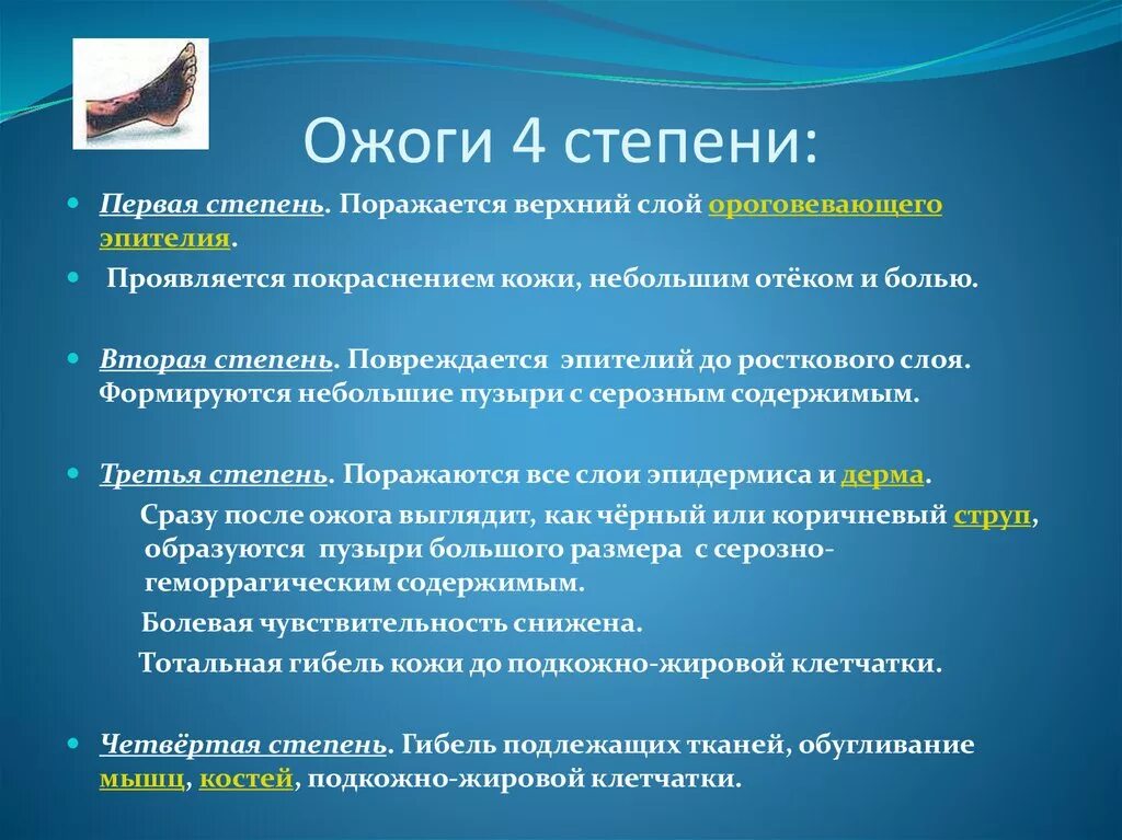 Ожог 2 степени степень тяжести. Лечение ожога 3-4 степени.