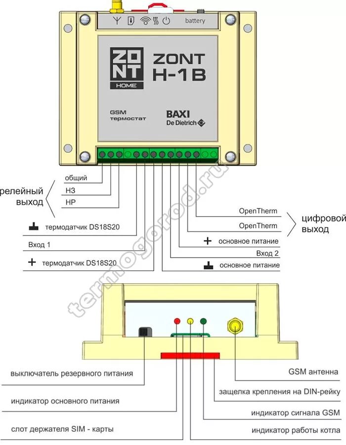 Zont baxi подключение. GSM терморегулятор Zont h1 v схема. Схема подключения датчика температуры Zon h-1v. Zont h 1 b индикаторы. Схема подключения Zont h1 v.0.1.