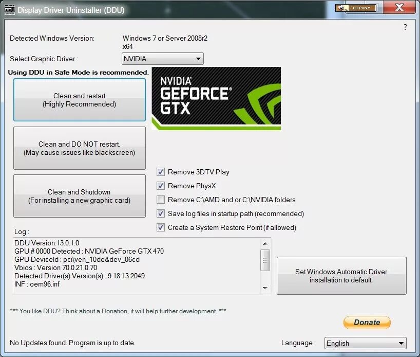 Detected windows version. Display driver. утилиты ddu. nvidia display driver. display driver uninstaller windows 7.