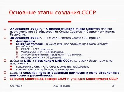 Дата создания советского государства