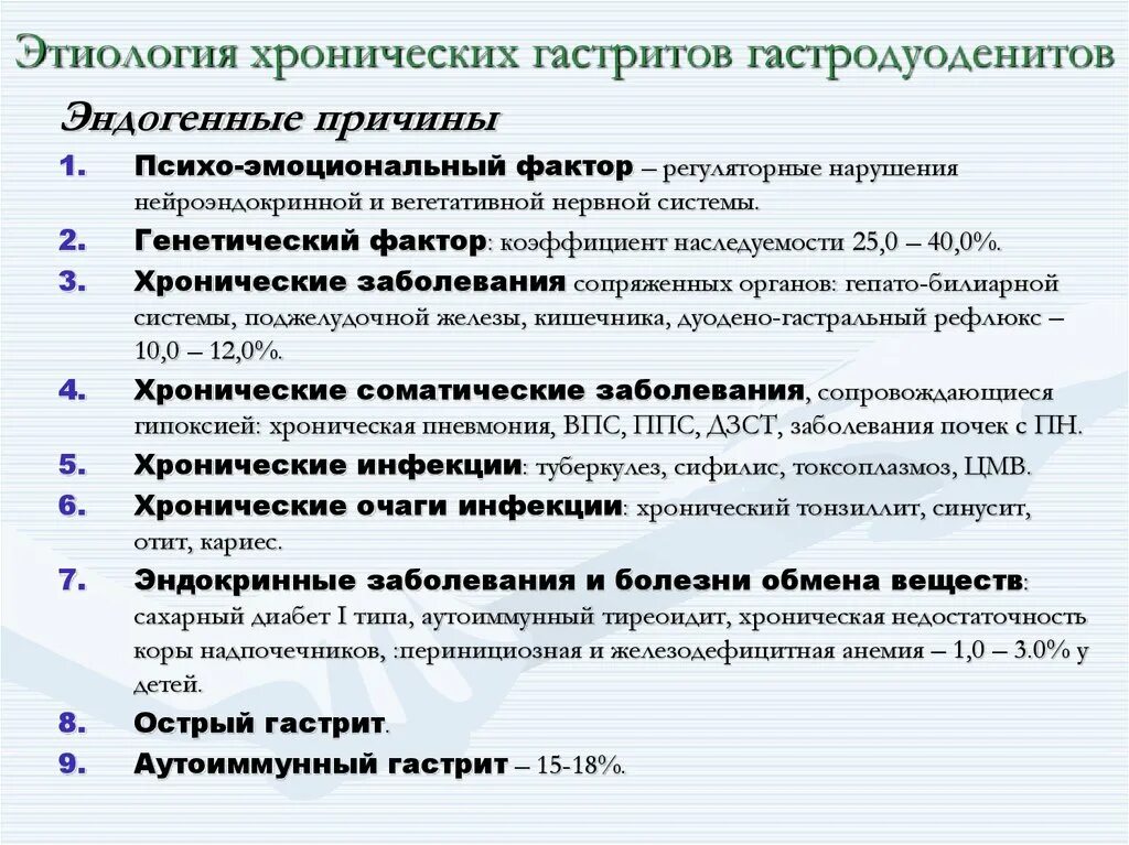 Хронический гастрит гастродуоденит. Этиология хронического гастрита. Хронический гастрит причины. Хронический гастродуоденит этиол. Этиологические факторы хронического гастродуоденита.