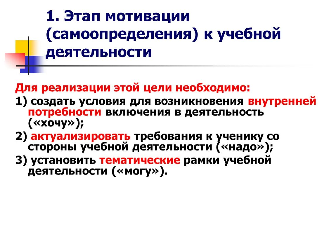 Мотивационный этап деятельность. Этап мотивации (самоопределения) к учебной деятельности. Этап мотивации к учебной деятельности. Этап мотивации на уроке. Деятельность учащихся на этапе мотивации.