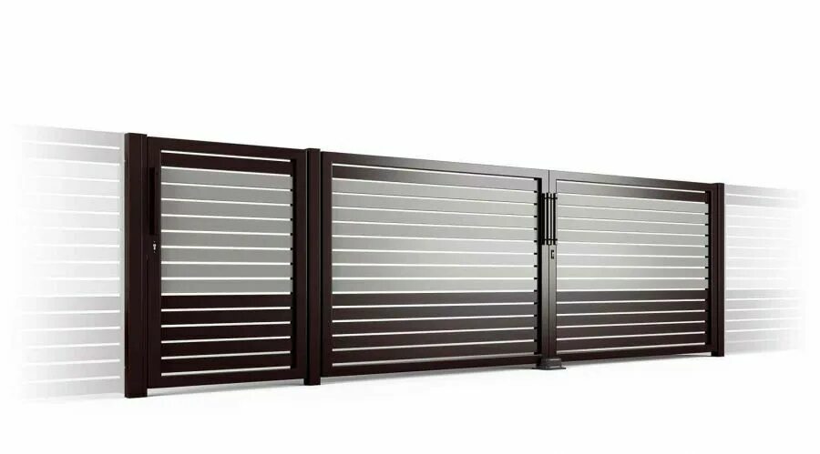 Ворота жалюзи для забора. Ворота распашные 4500х2000. Распашные ворота из горизонтальных ламелей 2000х4200. Откатные ворота жалюзи гранд лайн. Распашные жалюзийные воротаворота.
