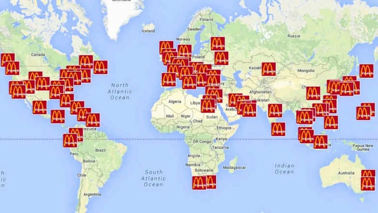 Карта всех макдональдсов в мире. Карта распространения макдональдс в мире. Сеть макдональдс в России карта. Карта ресторанов макдональдс в мире.