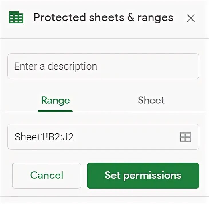 Sheets range. Sheets range