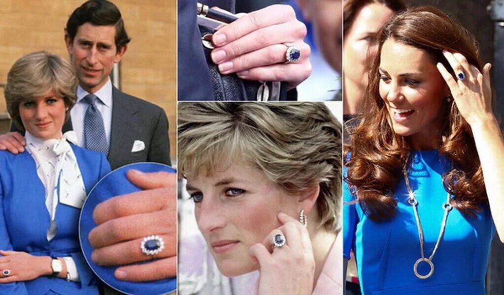 Кольцо с сапфиром принцессы Дианы и Кейт Миддлтон. Обручальное кольцо принцессы Дианы. Помолвочное кольцо Дианы Спенсер. Сапфир принцессы дианы