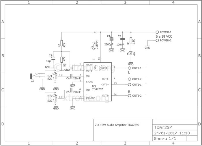 Tda7297sa схема усилителя мощности Tda7297 Amplifier Circuit Diagram : Tda7297 15w 15w Stereo Amplifier Kit / Simpl