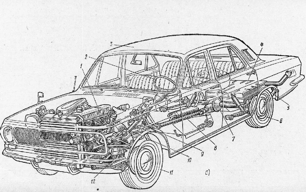 Основные узлы и агрегаты автомобиля. АЗЛК 2141 чертеж. Схема автомобиля. Схема устройства автомобиля.