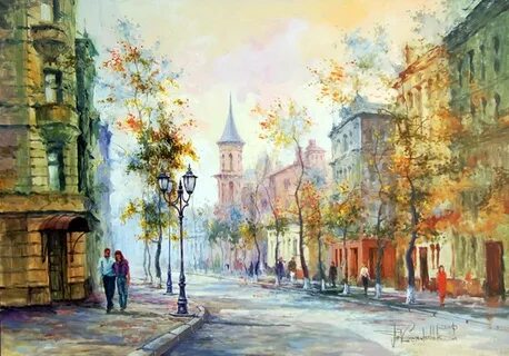Улица картина маслом