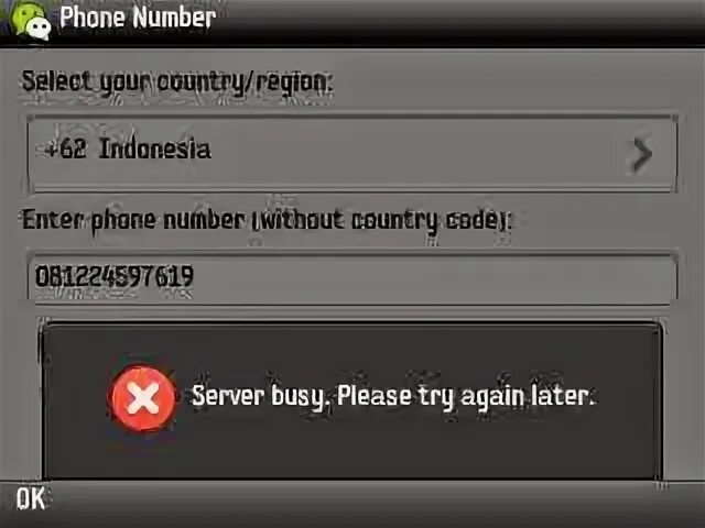 Busy try again later