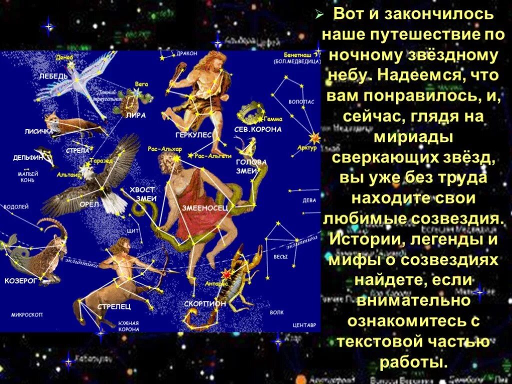 Созвездия над нами текст. Созвездие в виде стрелы.