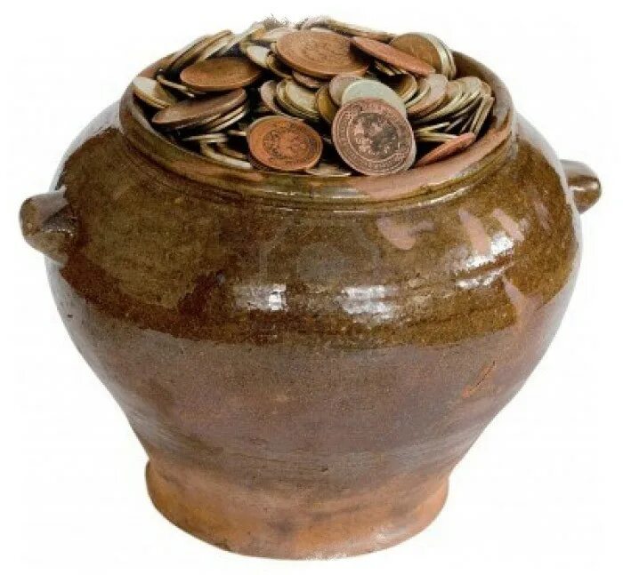 горшочек денег. горшочек с золотом лепрекона. котелок с деньгами. горшок с деньгами. денежный кувшин.