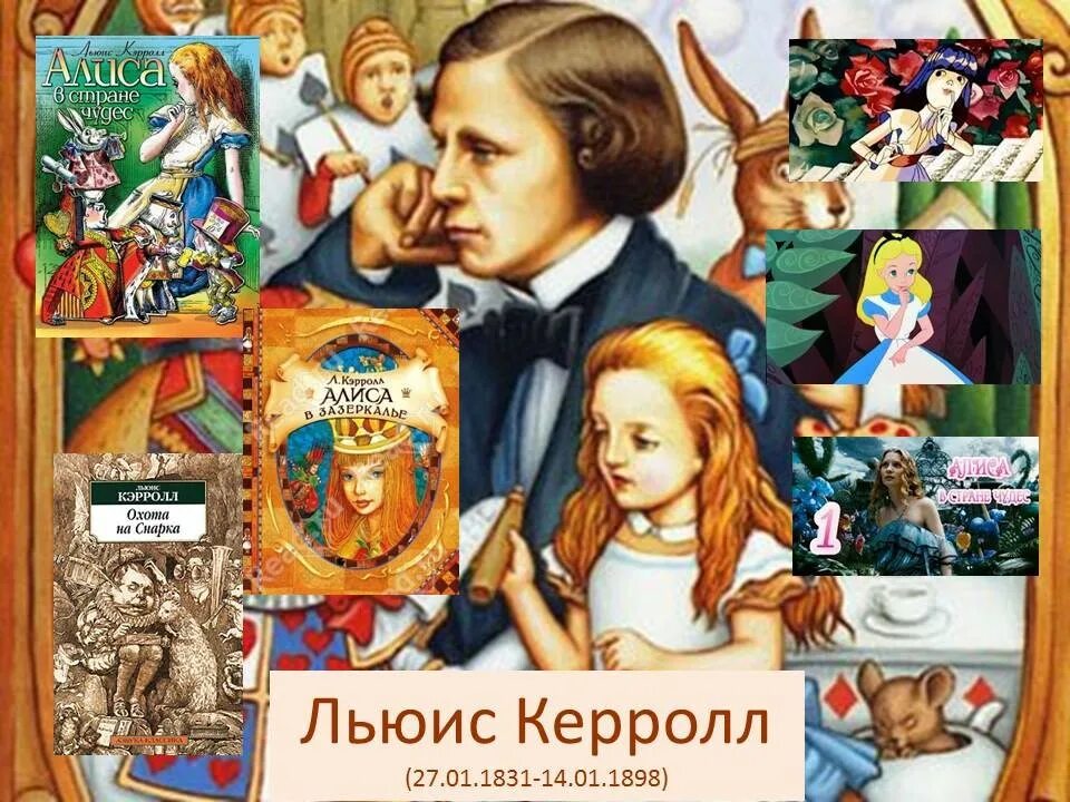 Профессия льюиса кэрролла автора сказок. Алиса л.Кэрролл «Алиса в стране чудес».. Льюис Кэрролл Алиса в Зазеркалье. 190 Лет со дня рождения Льюиса Кэрролла английского писателя.